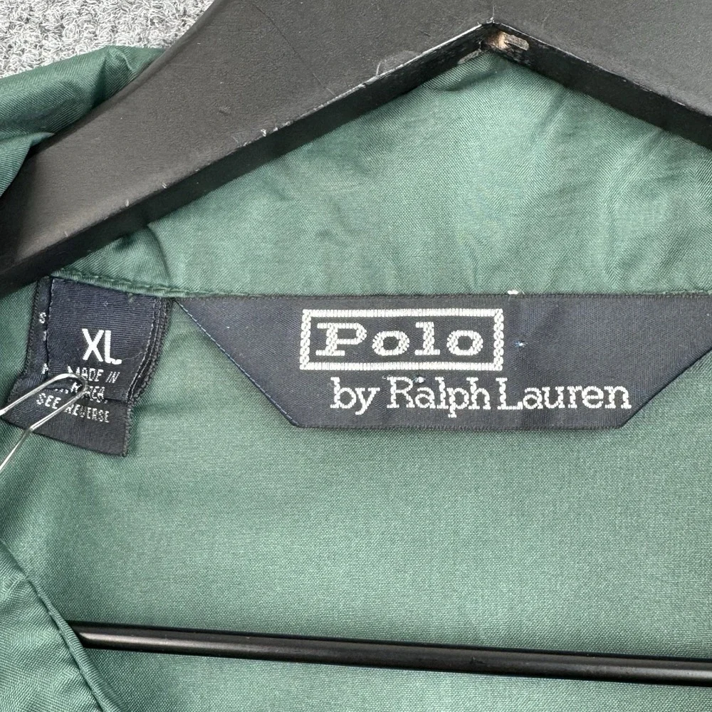 Vintage Polo Ralph Lauren Windbreaker Jacket Mens XL Green 1/4 Zip Lightweight